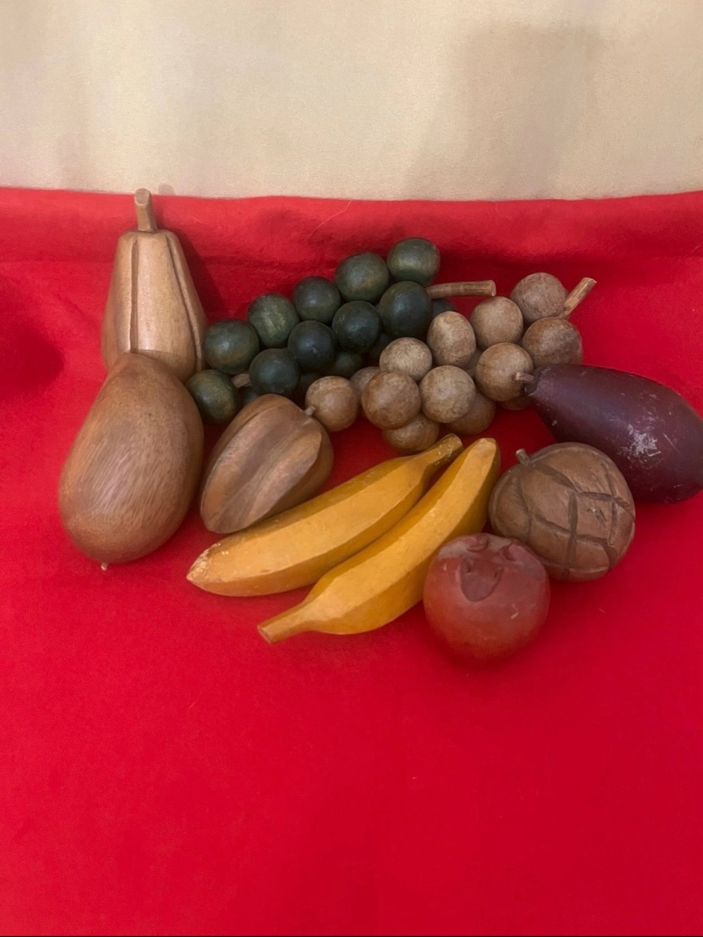 Vintage Hand Craved Wooden Fruit Decor
